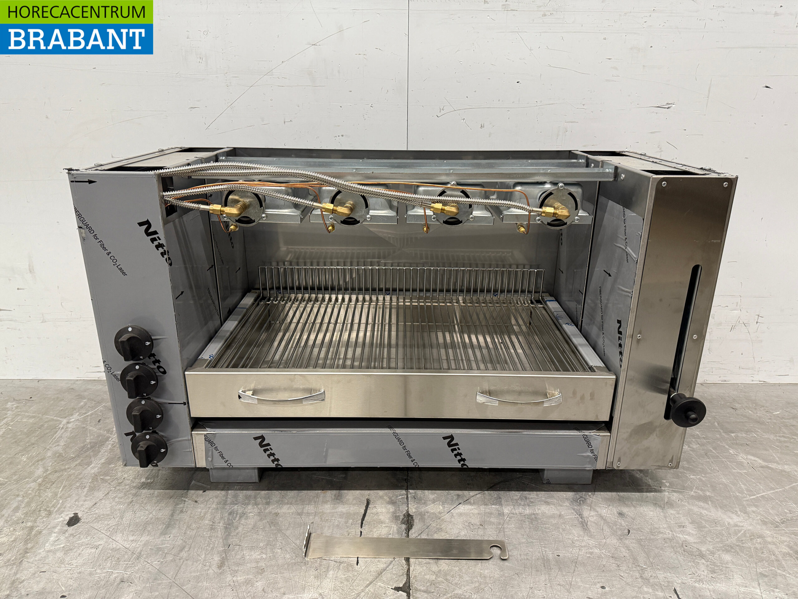 Stainless steel Pitagrill Pita oven Salamander grill 4 burners 10,8 kW 96 cm GAS Catering - Image 4
