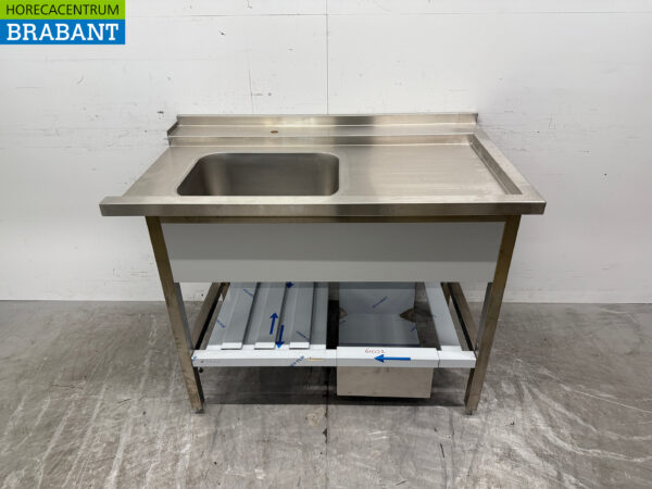 Stainless steel feeding table tbv pass through dishwasher 120 cm Horeca