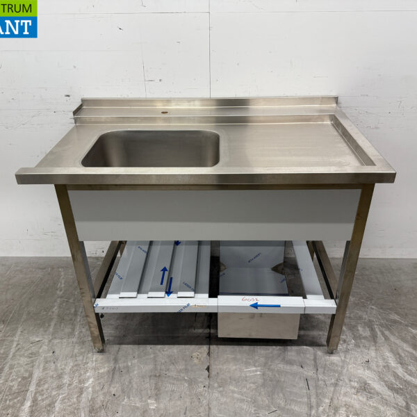 Stainless steel feeding table tbv pass through dishwasher 120 cm Horeca