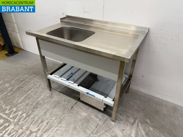 Stainless steel feeding table tbv pass through dishwasher 120 cm Horeca - Image 2