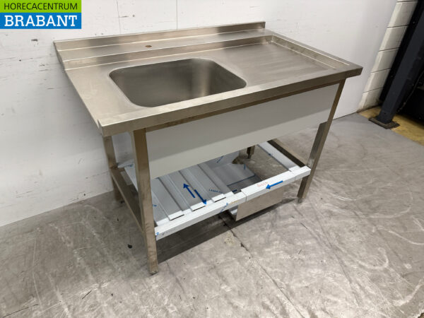 Stainless steel feeding table tbv pass through dishwasher 120 cm Horeca - Image 3