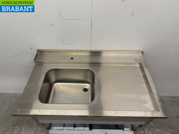 Stainless steel feeding table tbv pass through dishwasher 120 cm Horeca - Image 4