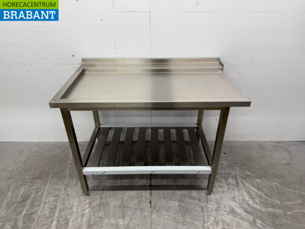 Stainless steel draining table tbv pass through dishwasher 120 cm Horeca