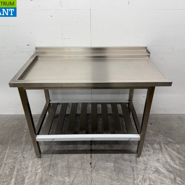 Stainless steel draining table tbv pass through dishwasher 120 cm Horeca