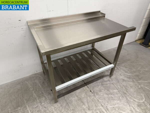 Stainless steel draining table tbv pass through dishwasher 120 cm Horeca - Image 3