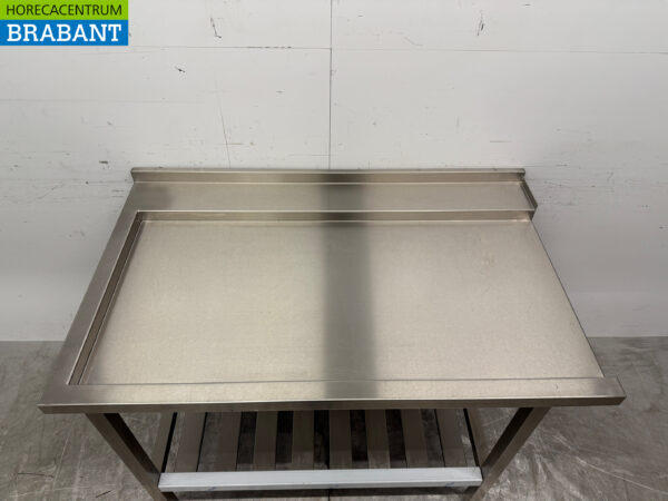 Stainless steel draining table tbv pass through dishwasher 120 cm Horeca - Image 4