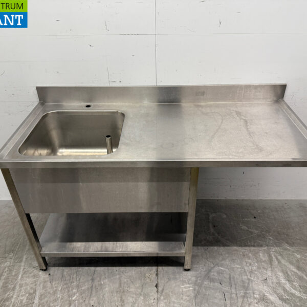 Stainless steel Sink Table Sink 160 x 70 cm Catering