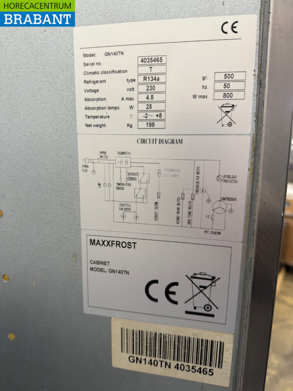 Stainless steel Maxxfrost Double door Refrigerator 1300 liters 230V Catering - Image 5