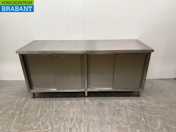 Stainless steel Work Cabinet 4 Sliding Doors 200 cm Catering