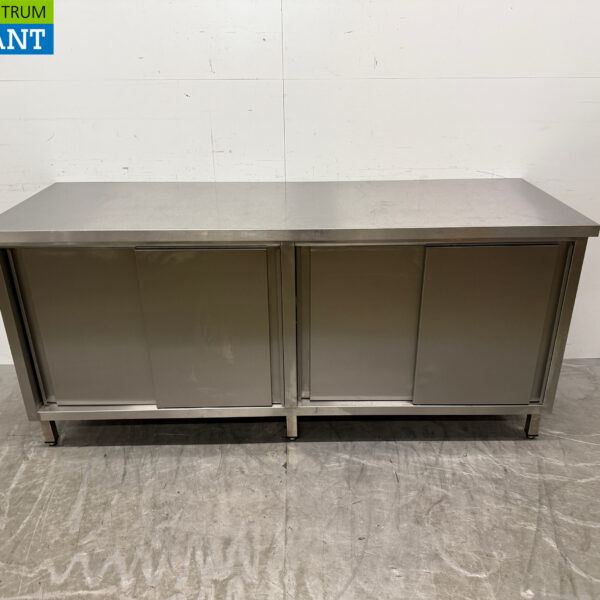 Stainless steel Work Cabinet 4 Sliding Doors 200 cm Catering