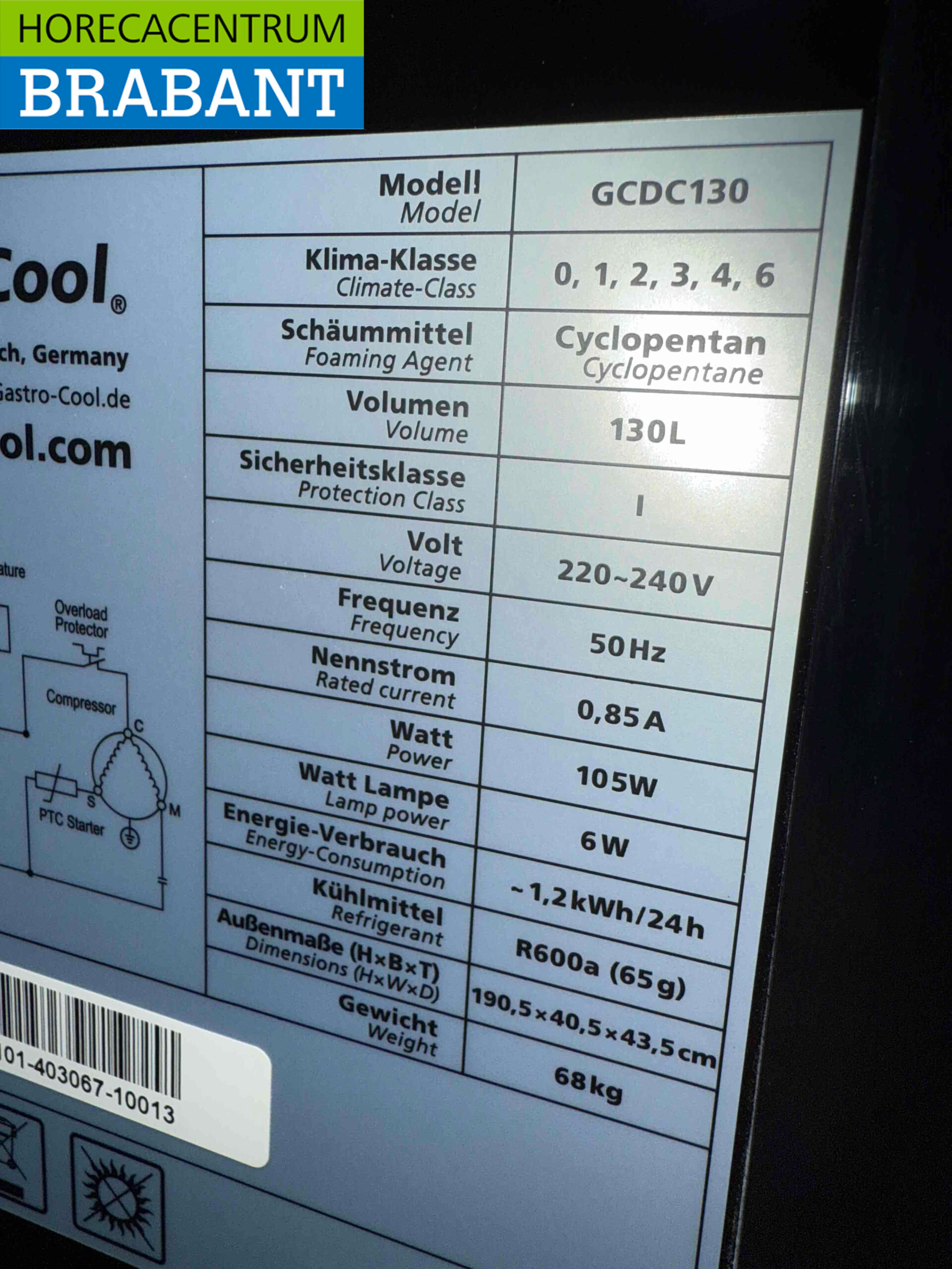 Gastro-Cool Glass Door Refrigerator Beverage Refrigerator Glass door 155 liters 230V Horeca - Image 5