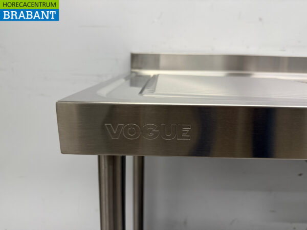 Stainless steel Vogue Sink Table Double Sinks 210 cm Catering - Image 5