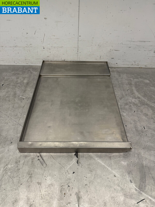 Stainless steel draining board for push-through dishwasher 52 x 76 cm Horeca