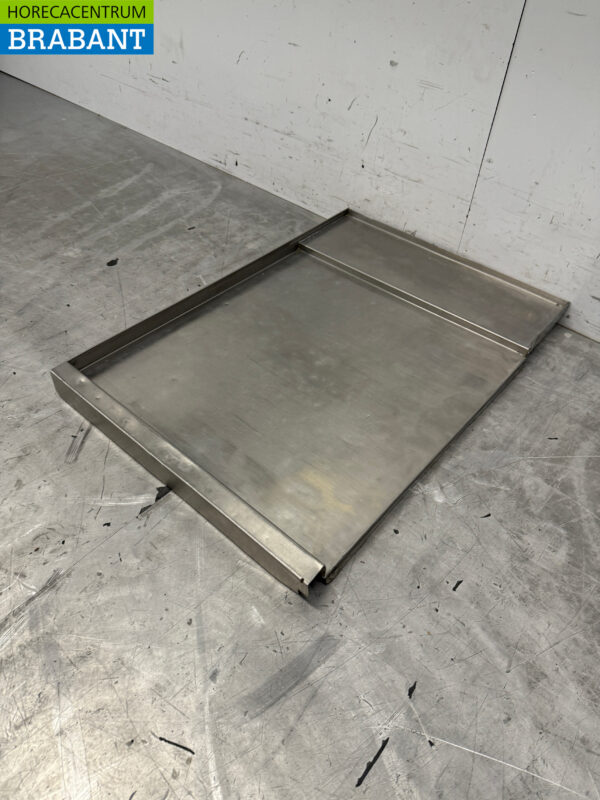 Stainless steel draining board for push-through dishwasher 52 x 76 cm Horeca - Image 2