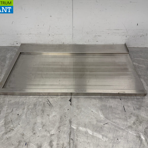 Stainless steel draining board for pull-through dishwasher 120 x 72 cm Horeca