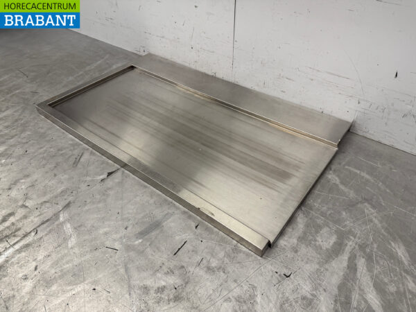 Stainless steel draining board for pull-through dishwasher 120 x 72 cm Horeca - Image 2