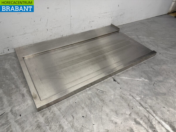 Stainless steel draining board for pull-through dishwasher 120 x 72 cm Horeca - Image 3