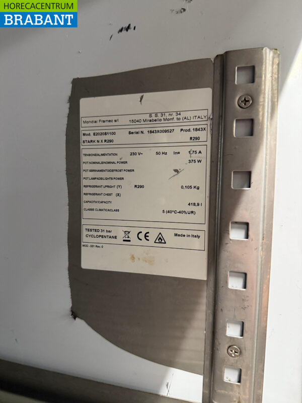 Stainless steel Mondial Freezer Freezer cabinet 418 liters 230V Horeca - Image 5
