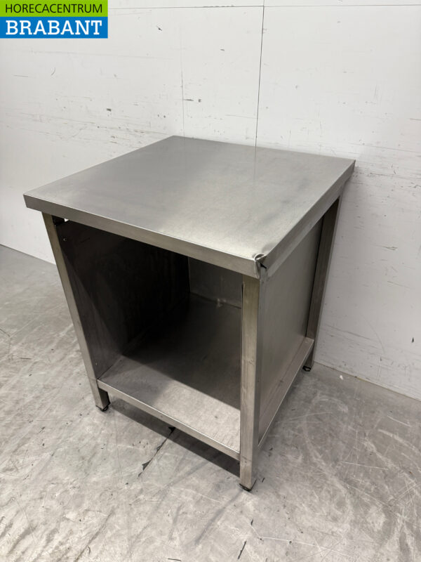 Stainless steel Worktable with undershelf 70 x 70 x 90 cm Horeca - Image 2