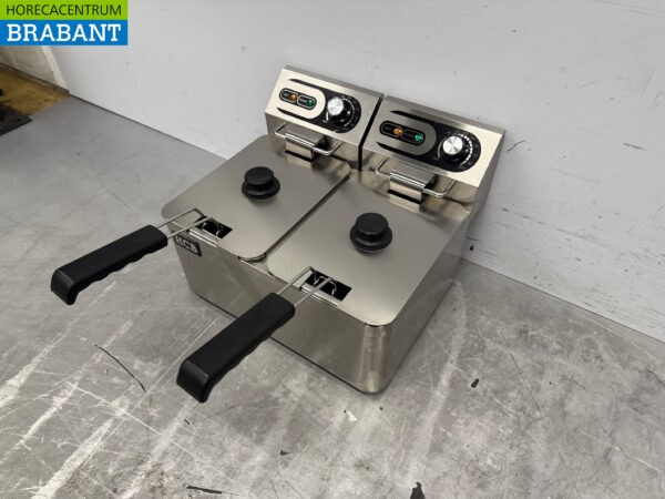 HCB Stainless Steel Double Fryer Frying 2 x 4.5 liters 230V Horeca - Image 2