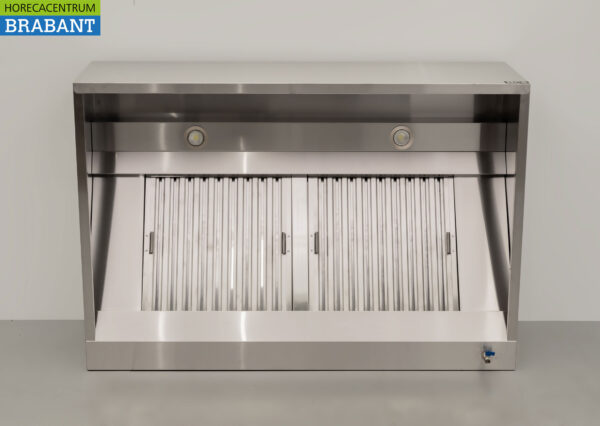 Stainless steel extractor hood Extractor hood with slat filters Premium-line 140 cm Box model Box model Horeca