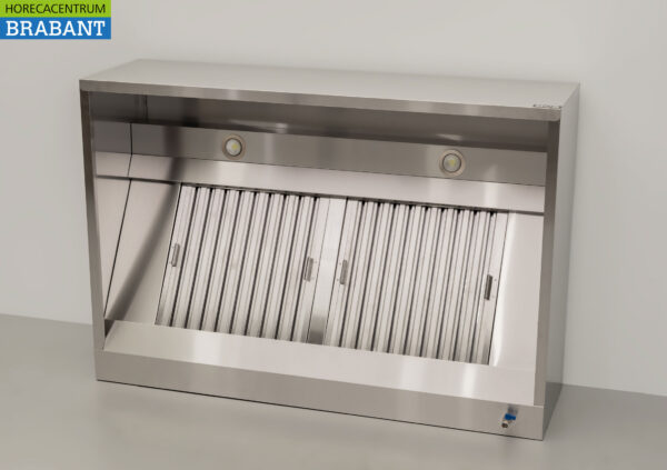 Stainless steel extractor hood Extractor hood with slat filters Premium-line 140 cm Box model Box model Horeca - Image 2