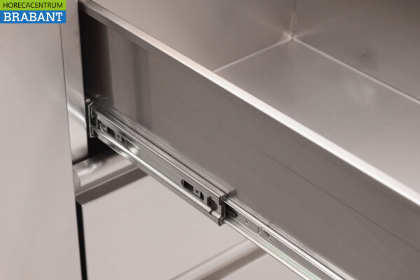 HCB Stainless Polyethylene PE Work Cabinet Cabinet Cutting Table 2 folding doors 3 drawers 140 cm Catering Butchery - Image 7
