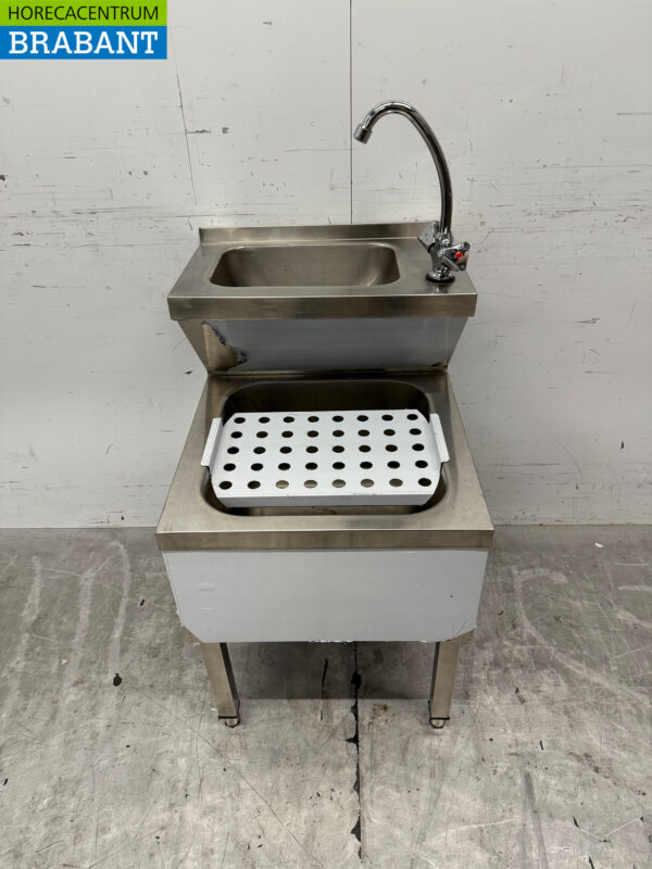 Stainless steel Double Sink Sink Pouring Bowl combi Faucet 50 cm Catering