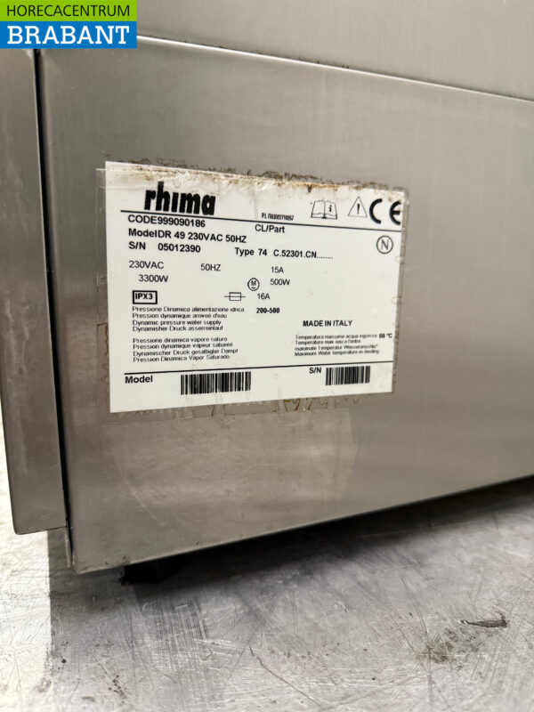 Stainless steel Rhima DR49 Dishwasher 230V Catering - Image 6
