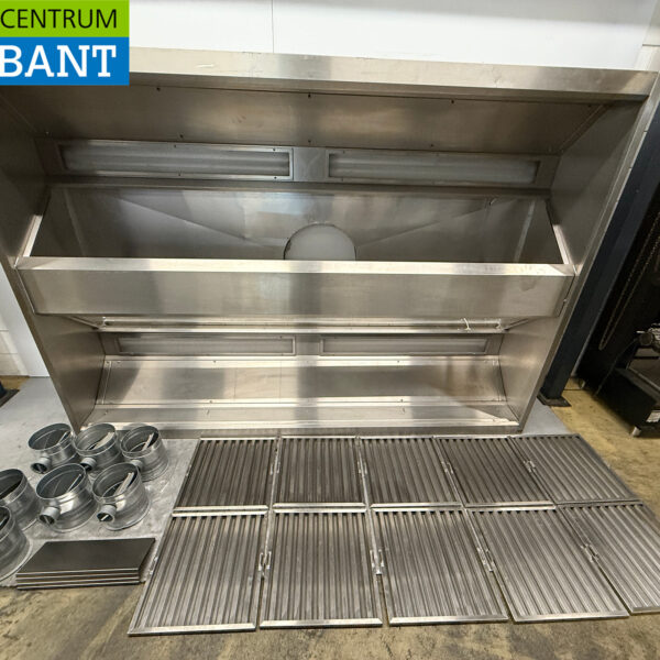 Stainless steel exhaust hood island hood island hood 290 x 200 x 60 cm 230V Horeca