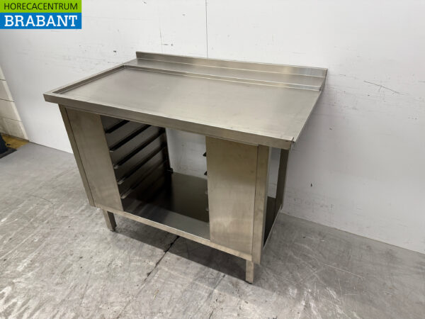 Stainless Steel Drainage Table T.B.V. Slide Through Dishwasher 114,5 x 70,5 x 93 cm Horeca - Image 2