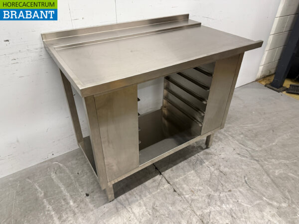 Stainless Steel Drainage Table T.B.V. Slide Through Dishwasher 114,5 x 70,5 x 93 cm Horeca - Image 3