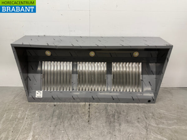 Stainless steel extractor hood Extractor hood with slatted filters Premium-line 200 cm Box model Horeca