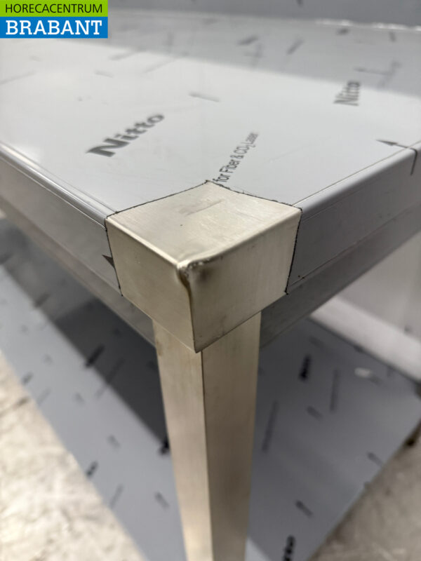 Stainless steel Worktable with undershelf and raised edge 160 x 70 x 86 cm Catering - Image 4