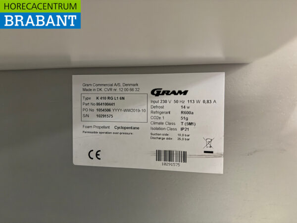 Stainless steel Gram Refrigeration 346 liters 230V Catering - Image 5