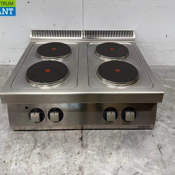 Stainless steel Zanussi 4 Burner Electric Stove 80 cm 400V Catering