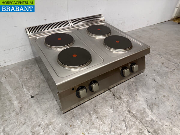 Stainless steel Zanussi 4 Burner Electric Stove 80 cm 400V Catering - Image 3