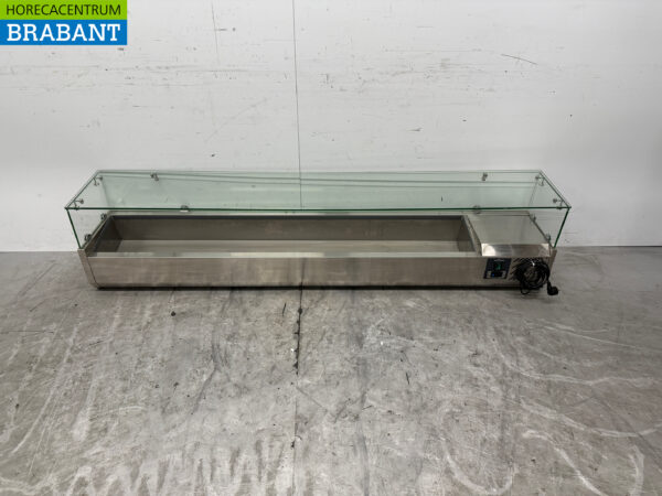 Stainless steel Ecofrost Set-up display case Set-up refrigerated display case saladière 10 x 1/4 GN 200 cm Horeca
