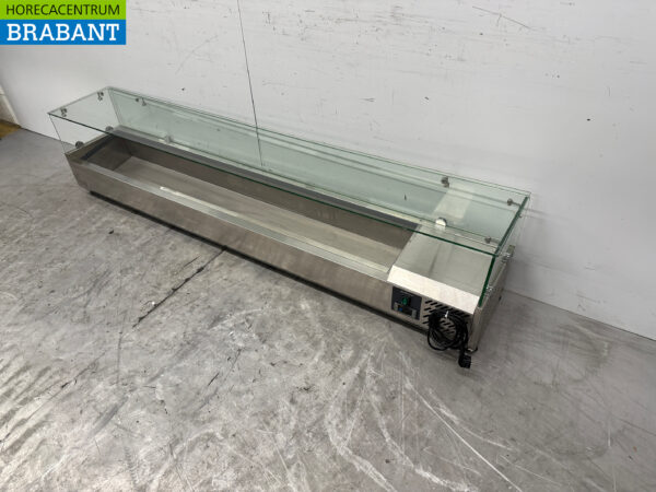 Stainless steel Ecofrost Set-up display case Set-up refrigerated display case saladière 10 x 1/4 GN 200 cm Horeca - Image 2