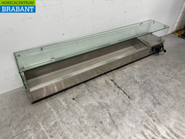 Stainless steel Ecofrost Set-up display case Set-up refrigerated display case saladière 10 x 1/4 GN 200 cm Horeca - Image 3
