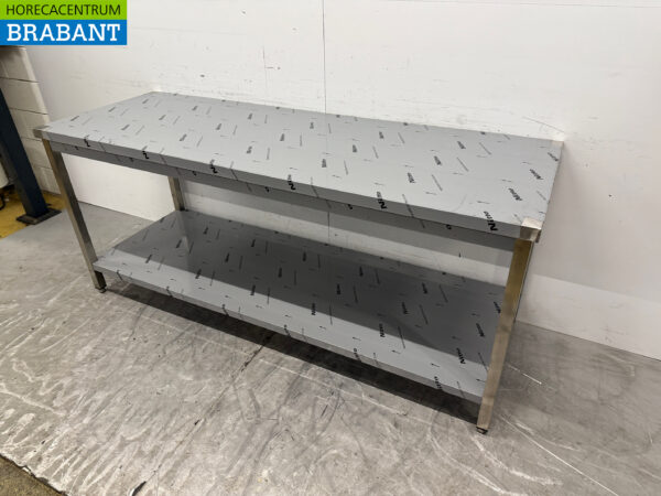 Stainless Steel Work Table With Shelf 200 x 70 x 86.5 cm Catering - Image 3