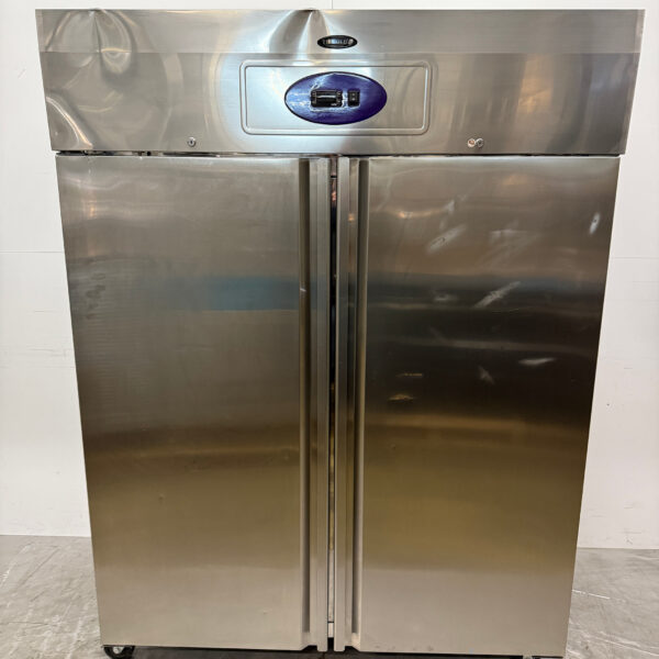 Stainless steel Tefcold Double Door Freezer 1004 liters Mobile 230V Horeca