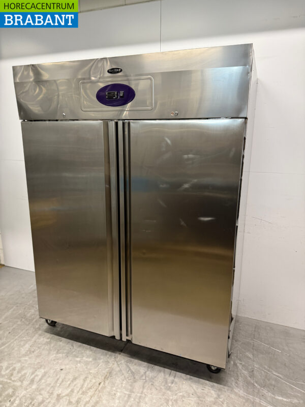 Stainless steel Tefcold Double Door Freezer 1004 liters Mobile 230V Horeca - Image 2