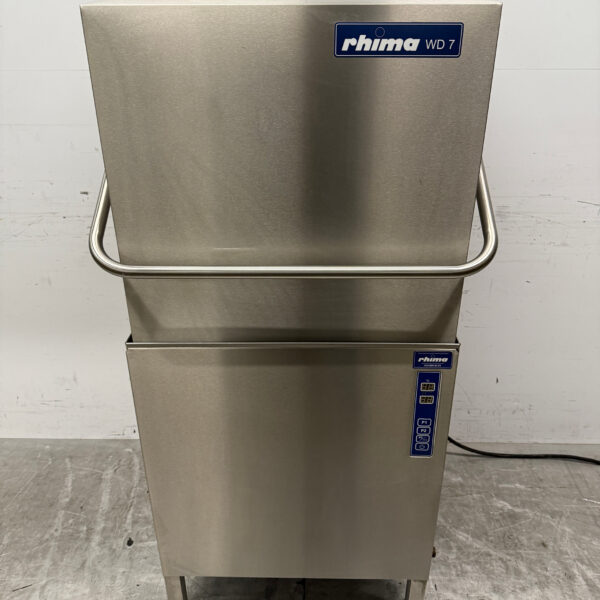 Stainless steel Rhima WD-7 Slide-through dishwasher 400V Catering