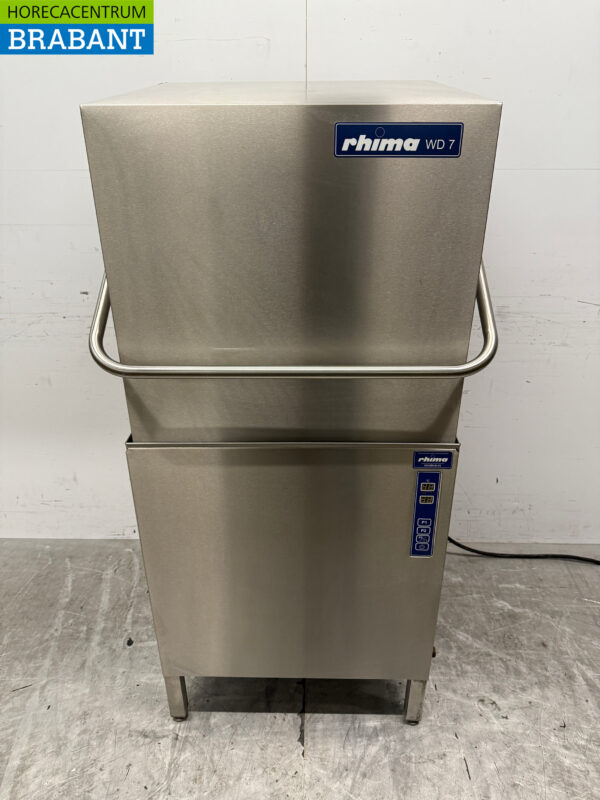 Stainless steel Rhima WD-7 Slide-through dishwasher 400V Catering