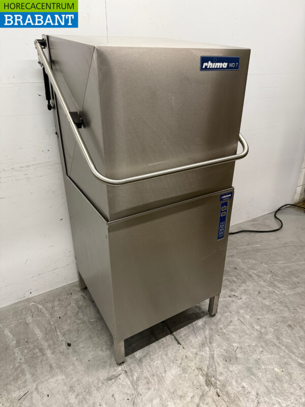 Stainless steel Rhima WD-7 Slide-through dishwasher 400V Catering - Image 3