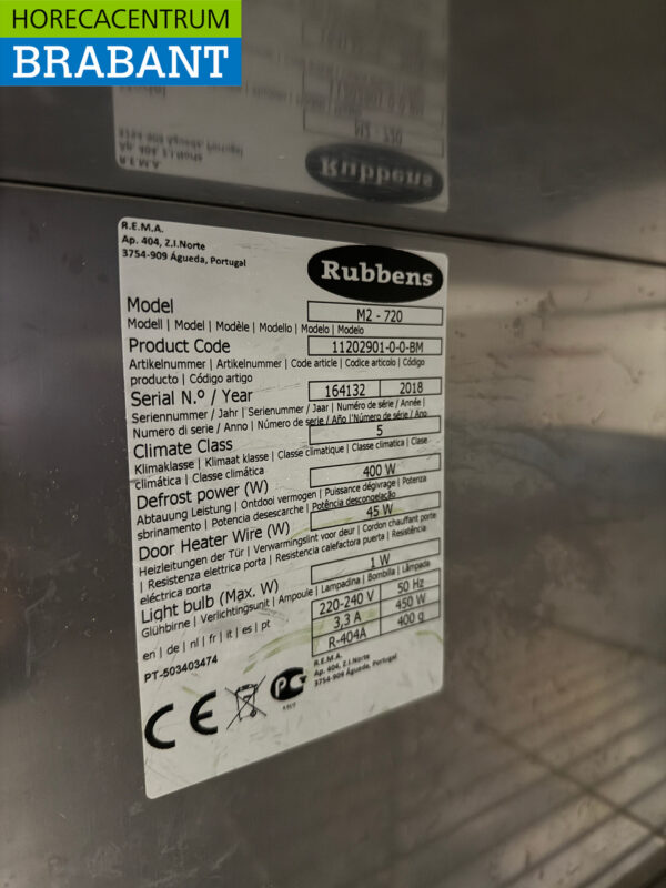 Stainless steel Rubbens Refrigeration 600 liters 230V Catering - Image 5