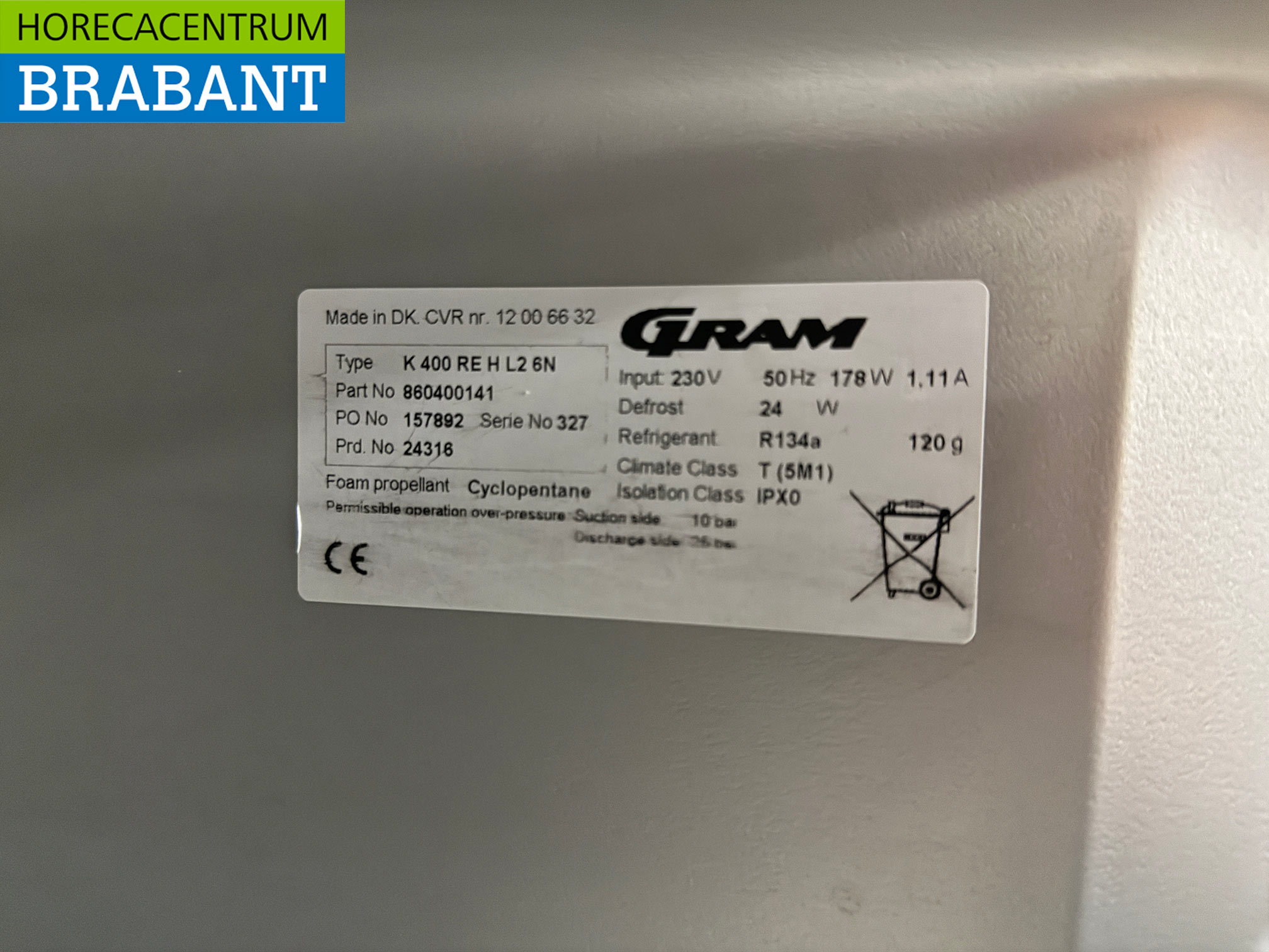Stainless steel Gram Refrigeration 346 liters 230V Catering - Image 5