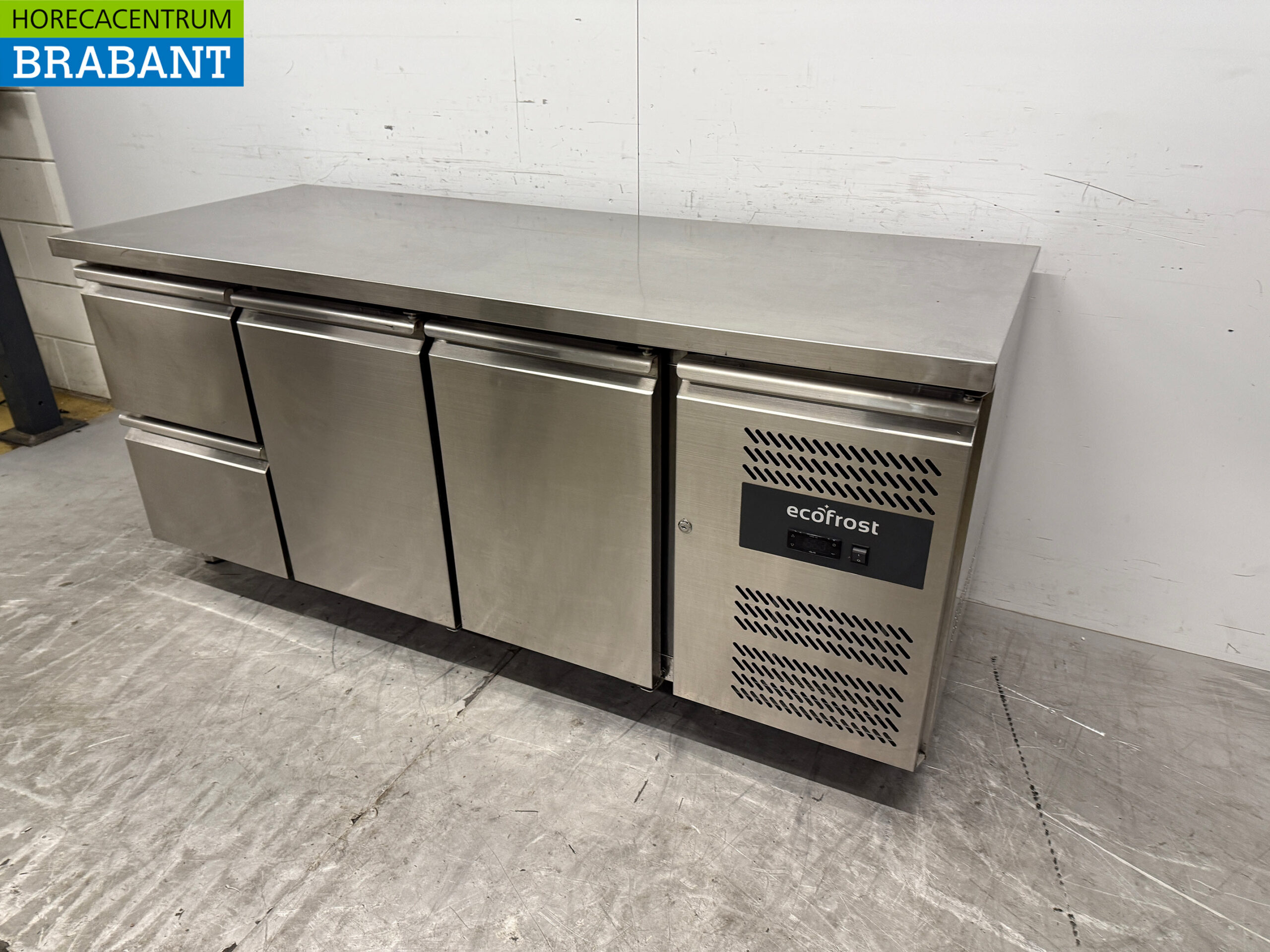 Stainless steel Ecofrost Refrigerated Workbench 2 Doors and 2 Drawers 179.5 cm 230V Horeca - Image 2