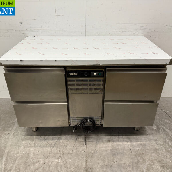 Stainless steel Zanussi Refrigerated Workbench 4 Drawers 127.5 cm 230v Catering